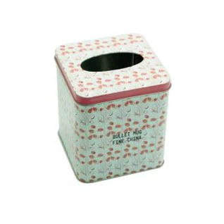 Quadratische Zinn-Tissue-Box und Dose