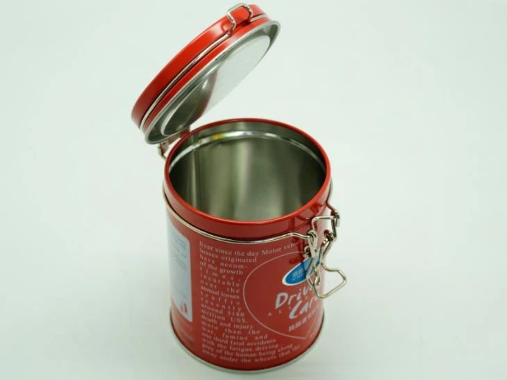 Round Tin Can With Airtight Lid